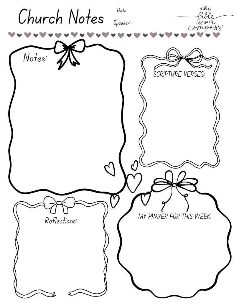 Printable Church Notes Template | Sermon Journal, Bible Study ...