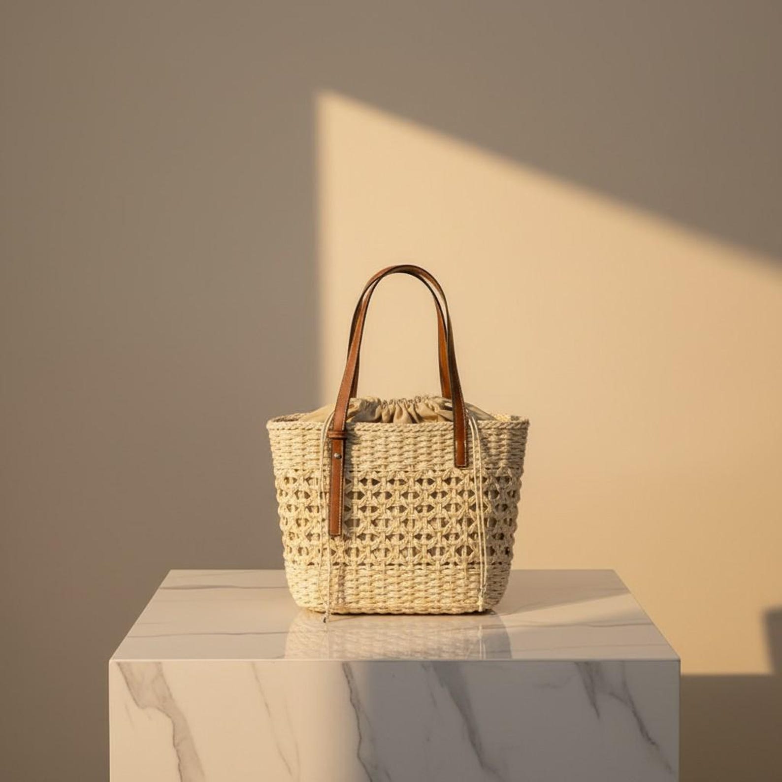 Designer Rattan Wicker Tote Bag | Large Woven Beach Basket | Women's ...
