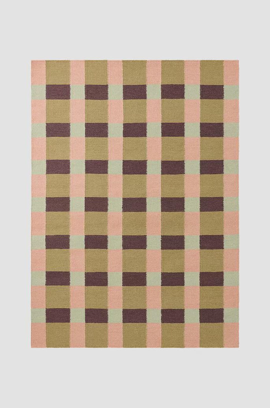 Modern Scandinavian Handmade Wool Rug Featuring a Geometric Pattern in ...