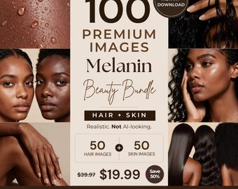 Melanin Beauty Bundles | AI Stock Photos for Beauty Brands (Digital Download)