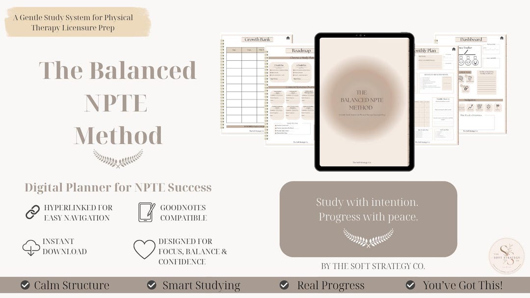 NPTE Study Planner for Goodnotes | Physical Therapy Boards Exam Prep ...