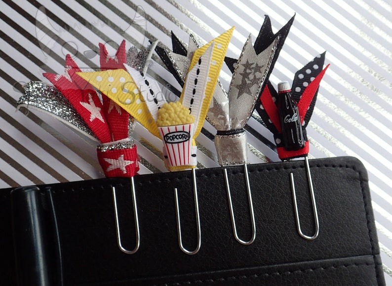 Movie/film ribbon paper clips. Perfect for planners & Etsy