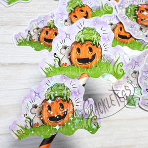 Pack d'autocollants amis d'Halloween Buddy & Belle. 6 autocollants dessinés à la main et faits main.