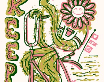 Keep Petal'n - Silk Screened Art Print