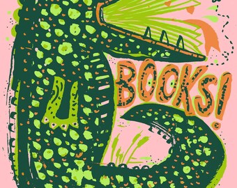Books! - Silk Screened Art Print