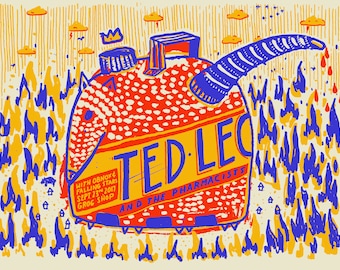 Ted Leo and the Pharmacists- Grog shop Cleveland - Silk Screened Poster