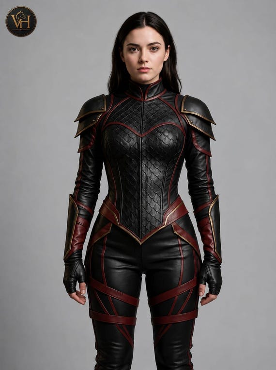 Women Leather Armor Suit Custom Cosplay Outfit Fantasy Superhero