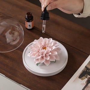Hand-Pinched Ceramic Flower Essential Oil Diffuser | Elegant Gift Set