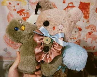 Authorized Mokyu Plush Doll by Satsuki Amemiya, Handmade Japanese Artist Toy, Unique Collectible Plush