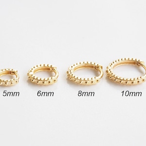 Dot Huggie Hoop-huggie hoop Gold Plated/ Rook Earring / Huggie Hoop/ Cartilage hoop / Helix hoop/ lobe earring