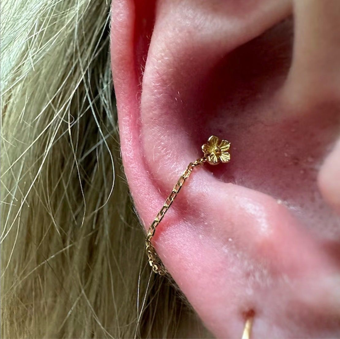 Cherry Blossom Flower Cartilage Chain Conch Chain Orbital - Etsy