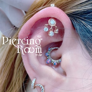 Dream Catcher screw flat back VERTICAL HELIX/ cartilage Earring/ Helix Stud / Vertical Stud / Vertical piercing (1pc)