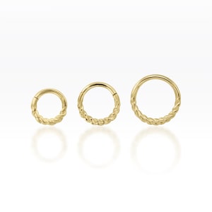 Gold Plated Spiral Clicker Daith Earring, Septum Ring, Clicker Ring, Helix Earring, cartilage (1pc)