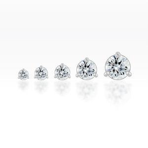Single gems (three prong style) Tragus Stud,Helix Stud, Cartilage Stud, Silver CZ Stud, Tiny Stud Earrings, CZ Earrings, Tragus Stud (1pc)