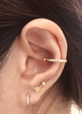 CONCH EARRING, ZIRCON Earrings, Orbital Earring, Minimalist Style Screw Back Lobe Piercing Unique Hoop Cartilage Earrings. (1pc) product logo