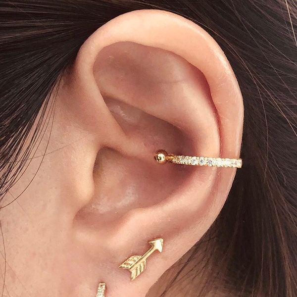 CONCH OHRRING, ZIRKON Ohrringe, Orbital Ohrring, minimalistischer Stil Schraubverschluss Lobe Piercing Einzigartige Creolen Knorpel Ohrringe Schmuck für Sie