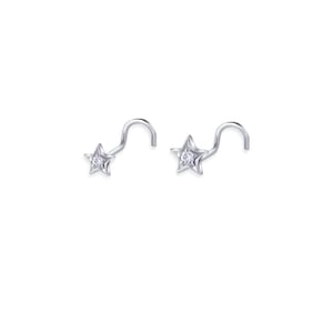 Star Sterling Silver Nose Stud, Nose Ring, Silver Nose Stud, Sterling Nose Stud, Tiny Nose Ring (1pc)
