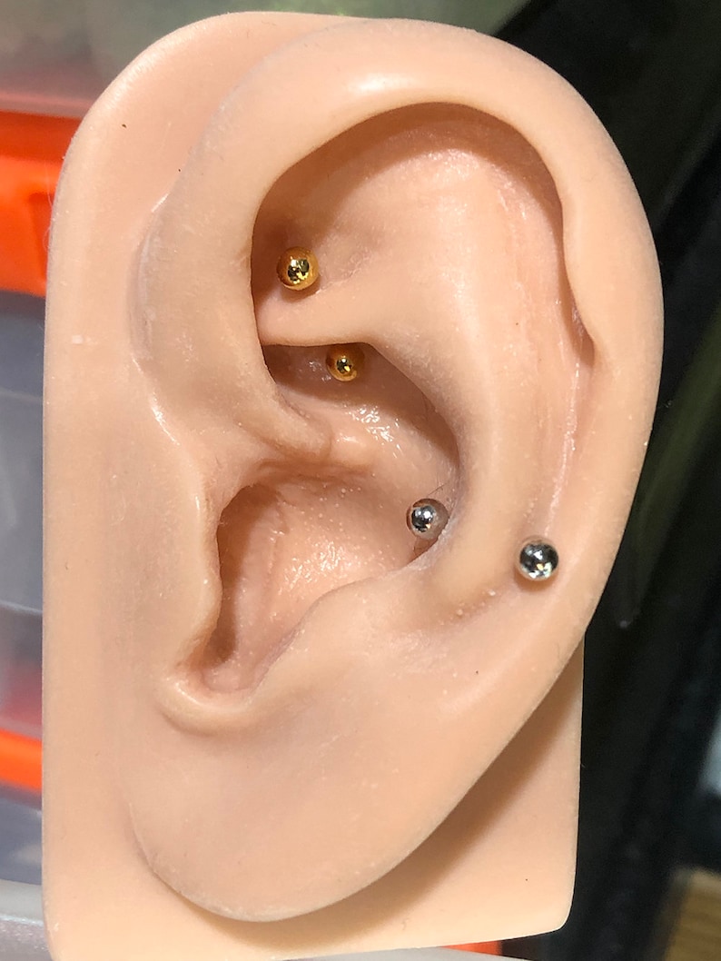 3mm Ball Rook piercing/Snug piercing/Eyebrow piercing/Curved Etsy