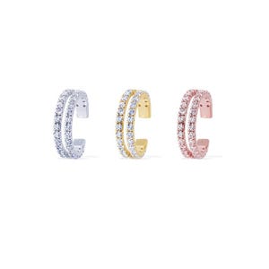 Non Piercing Double Eternity Earcuff - Conch , Helix earring (1pc)