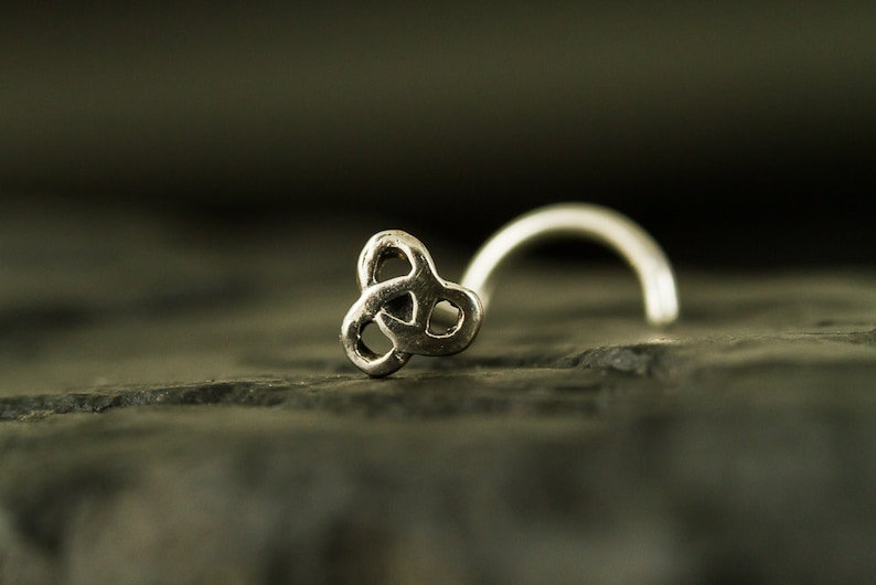 Mini celtic sterling silver nose stud nose screw nose ring
