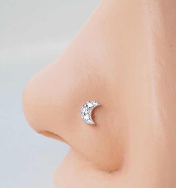 Sterling Silver Moon Nose Pins Sterling Silver Moon Nose Pins