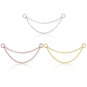 Double Cartilage Belcher Chain, Conch Chain, Orbital Chain, Nose Chain, Chain Earring, Chain Piercing (1pc)
