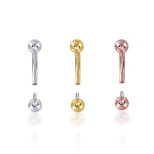 Sinble Ball Rook piercing/Snug piercing/Wenkbrauwpiercing/Gebogen barbell/Oorpiercing (1st)