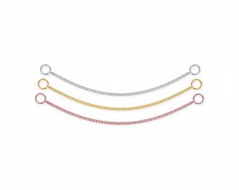 Sterling Silver Box Chain Earring: Conch, Helix, Nose Piercing (1pc)