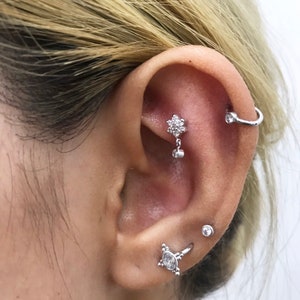 Sterling Silver Antiqued CZ Flower Front and Back Post Earrings Flowers & Gardening Sterling Silver Antiqued CZ Flower Front and Back Post Earrings Flowers & Gardening