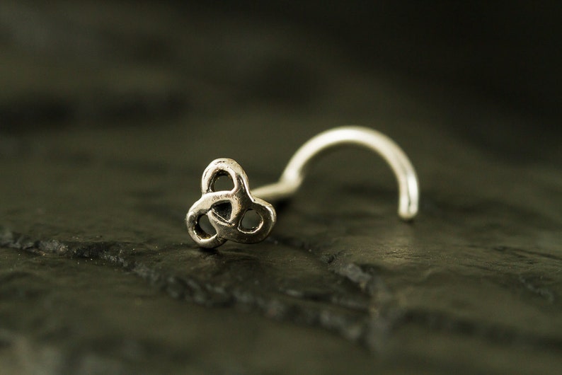Mini celtic sterling silver nose stud nose screw nose ring