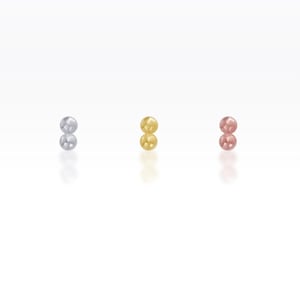 Two Ball SCREW Flat Back Tragus Piercing, Cartilage Earring, Helix Earring, Monroe Piercing, Forward Helix piercing (1pc)