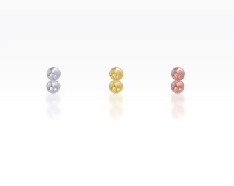 Two Ball SCREW Flat Back Tragus Piercing, Cartilage Earring, Helix Earring, Monroe Piercing, Forward Helix piercing