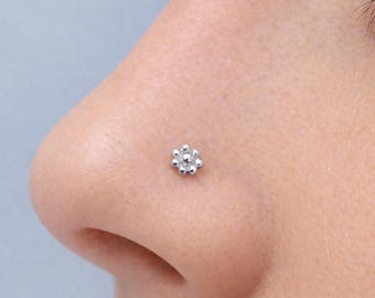 Dot Flower Nose Stud: 20 Gauge Nose Ring (1pc)
