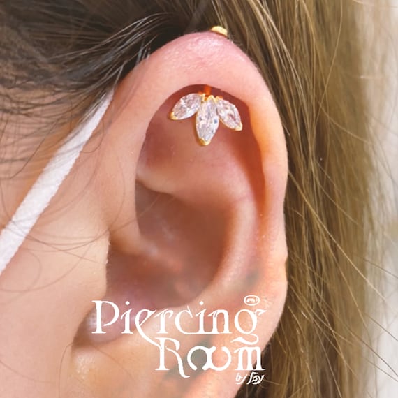 Cartilage Piercing Earrings, Flat Back Earrings - EricaJewels