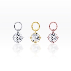 Round CZ Charm Earring Charm/Charm/Hoop Charm/Charm/CZ Charm/CZ Pendant