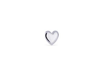 Sterling Silver Heart Stud: Flat Back Tragus Piercing (1pc)
