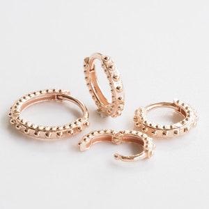 Dot Huggie Hoop-huggie hoop Silver/ Rook Earring / Huggie Hoop/ Cartilage hoop / Helix hoop/ lobe earring