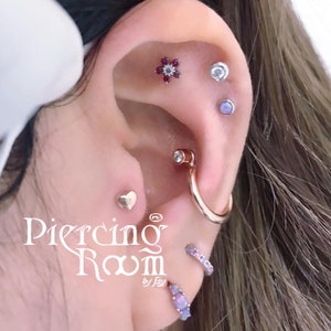 Edelsteine Schlichte Hoop Conch Ohrring, Augenhöhlen Piercing, Knorpel Piercing, Helix Piercing, Schlichte Hoop, Gold Hoop (1 Stück)
