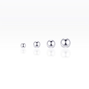 Plain ball SCREW Flat Back Tragus Piercing, Cartilage Earring, Helix Earring, Monroe Piercing, Forward Helix piercing (1pc)