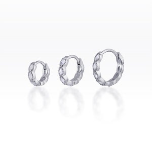 Marquise CZ eternity ring /huggie hoop/Rook Earring/ Cartilage Earring/ Helix Earring / Hoop Earring/lobe earring (1pc)