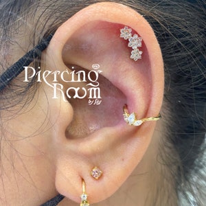 Marquise crown clicker, Conch Piercing / Helix Piercing / Hoop Earring / Hoop Cartilage Earring (1pc)