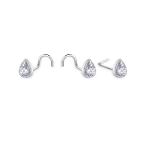 Tropfen Sterling Silber Nasenstecker, Nasenring, Silber Nasenstecker, Sterling Nasenstecker, winziger Nasenring (1 Stück)