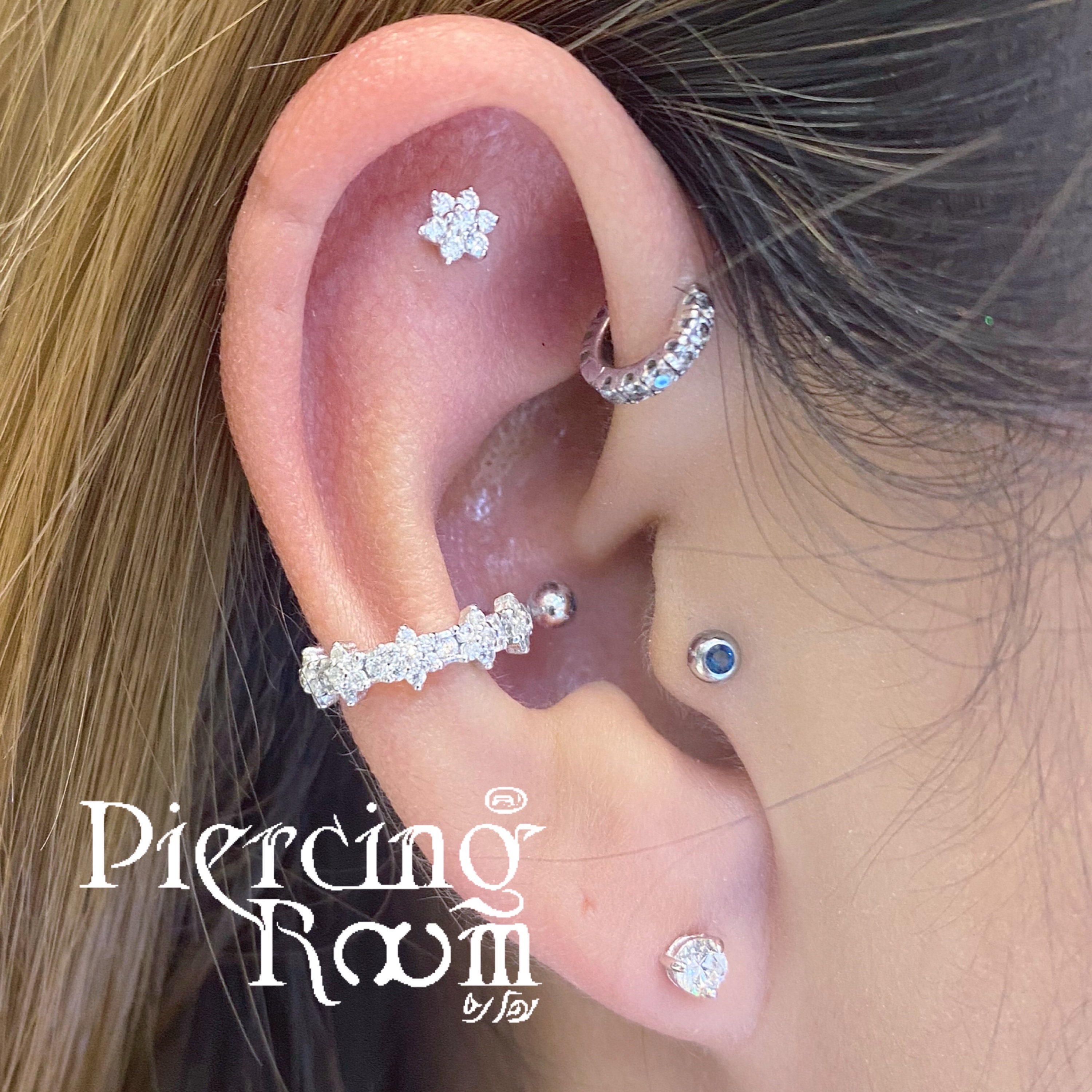 Orecchini A Fiorellino Per Cartilagine In Argento Sterling 925 Con Zirconia - 4mm, Ipoallergenici, Regalo Per Donna - 4