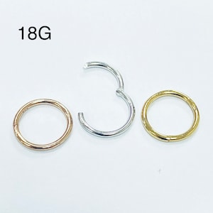 Simple Plain Clicker Daith Earring, Septum Ring, Clicker Ring, Helix Earring, cartilage (1pc)