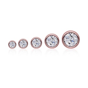 Rose Gold Plated CZ Bezel Setting SCREW flat back Tragus/lip/medusa/cartilage/helix/Monroe piercing (1pc)