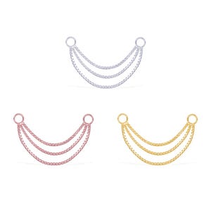 Triple Cartilage Box Chain, Conch Chain, Orbital Chain, Nose Chain, Chain Earring, Chain Piercing (1pc)