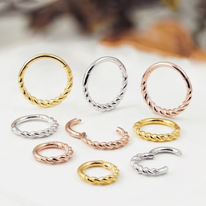 Rosévergoldeter Spiral Clicker Ring: Daith, Septum, Helix Ohrring (1 Stück)