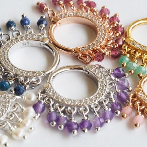Genuine beads dangle clicker hoop, Septum Ring, Beads Hoop Piercing, Cartilage Clicker, Clicker Ring, Helix Earring, Eternity Hoop