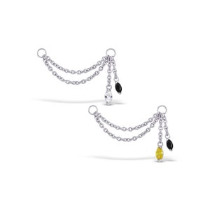 Maquise Dangle Cartilage Chain, Conch Chain, Orbital Chain, Nose Chain, Chain Earring, Chain Piercing