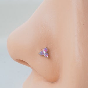 Trinity Opal nose screw / nose stud / nose ring / Tiny nose stud / dainty nose ring (1pc)
